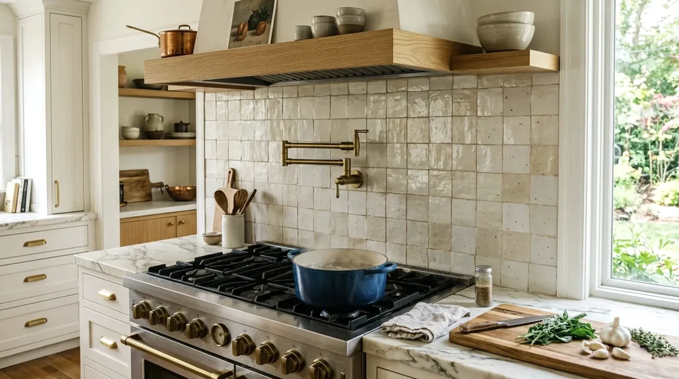 A kitchen faucet and sink in a bright inland kitchen with a window over the counter